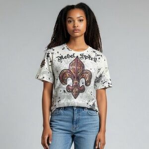 Rebel Spirit by The Buckle Gemstone Embellished Graphic Tee